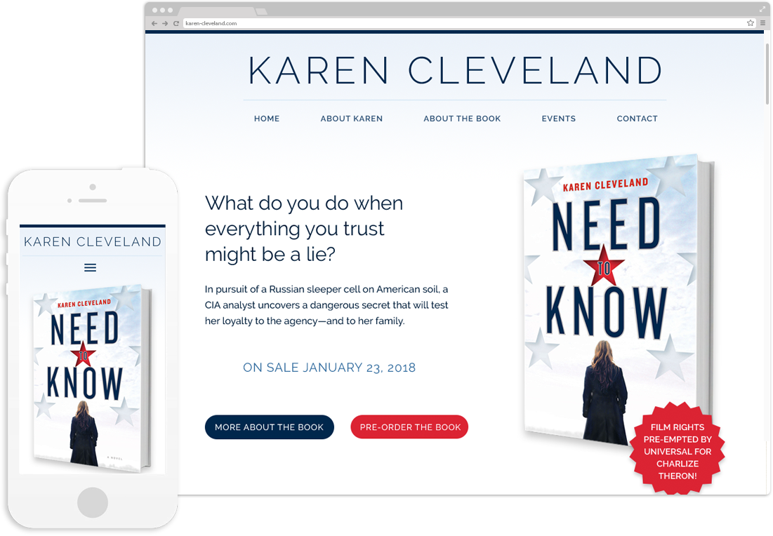 Author Karen Cleveland Website Design