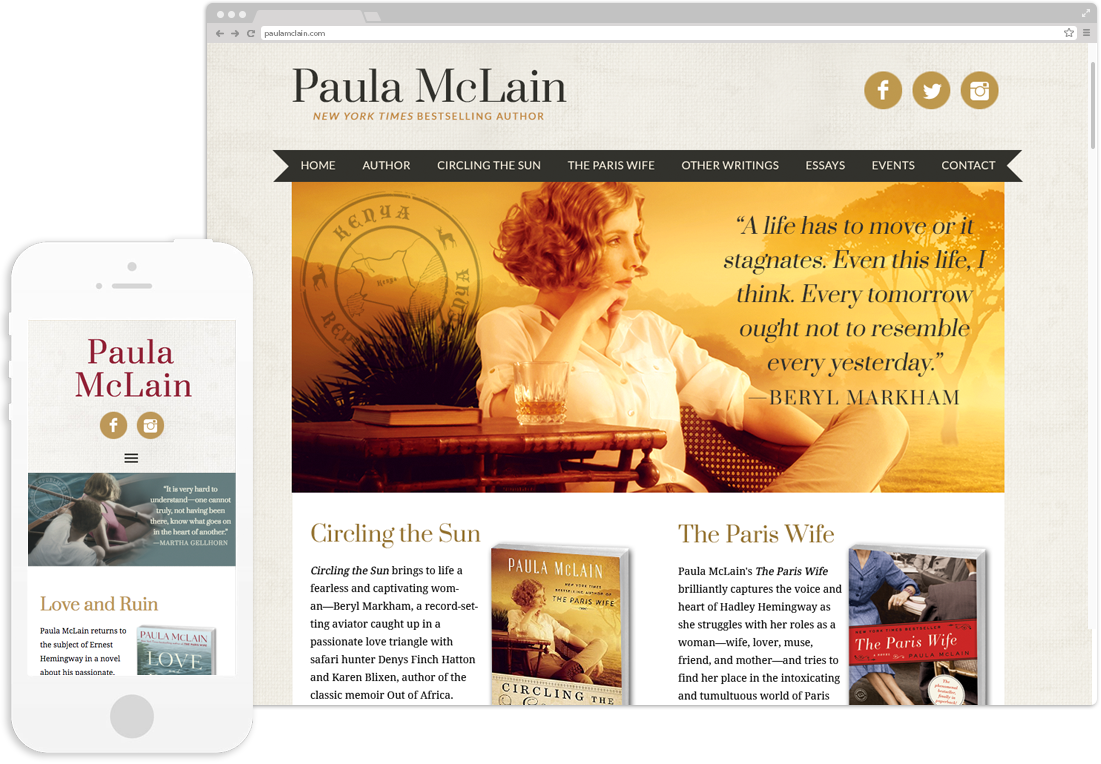 Author Paula McLain Website Design