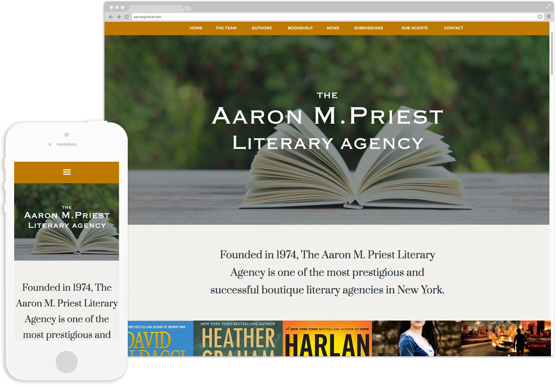 Website design and development for Aaron M. Priest Literary Agency