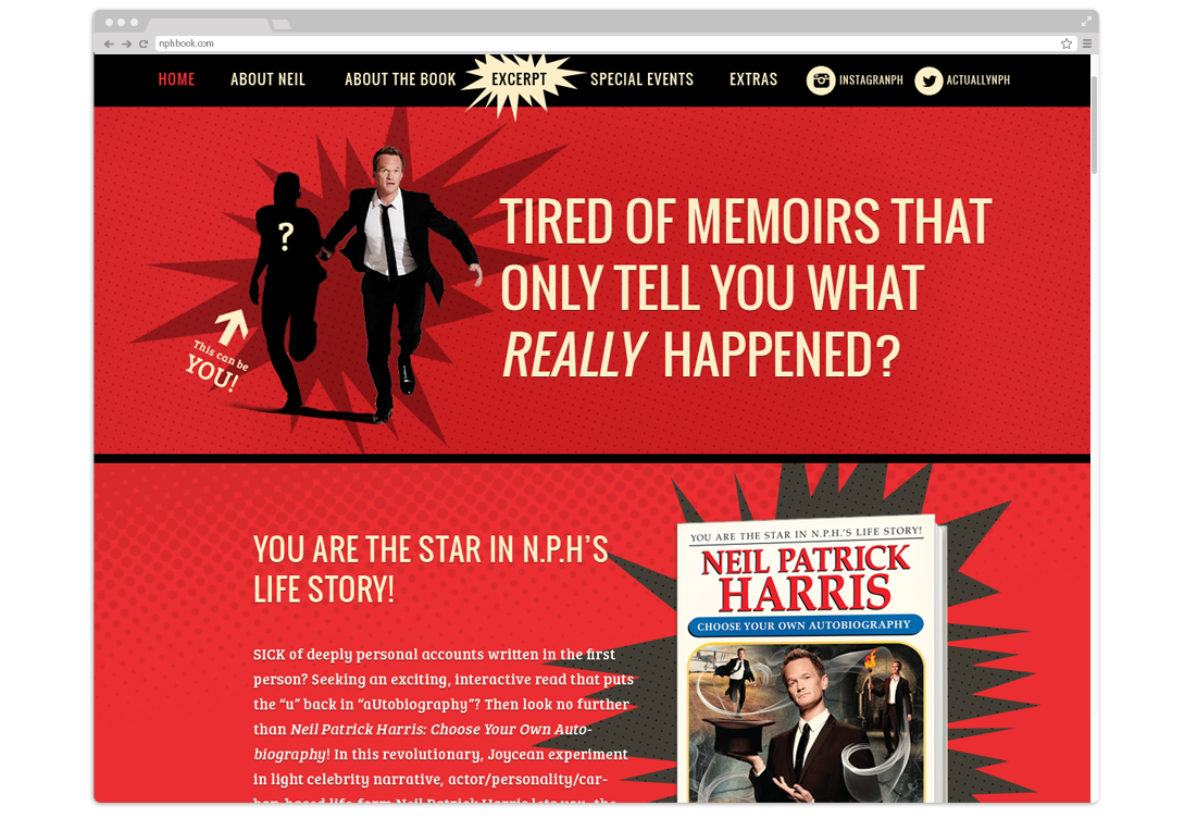 Website design and development for Neil Patrick Harris