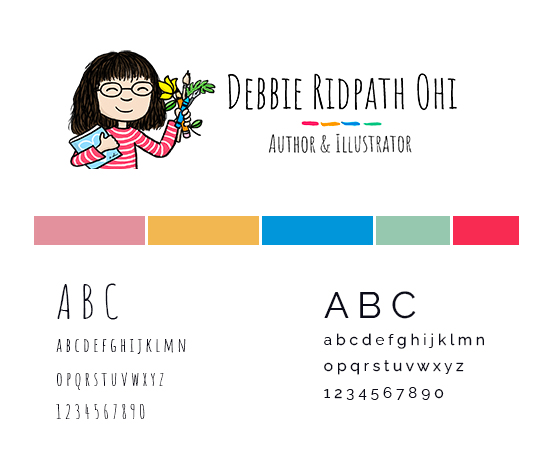 Debbie Ohi's style guide with logo and colour palette