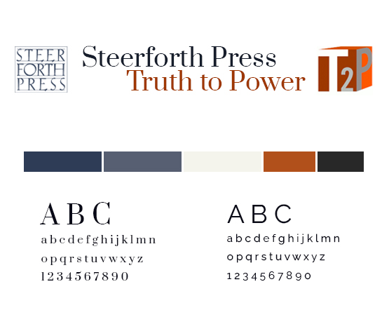 Steerforth's style guide with logo and colour palette