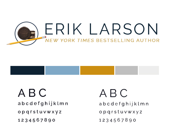 Erik Larsonstyle guide with logo and colour palette