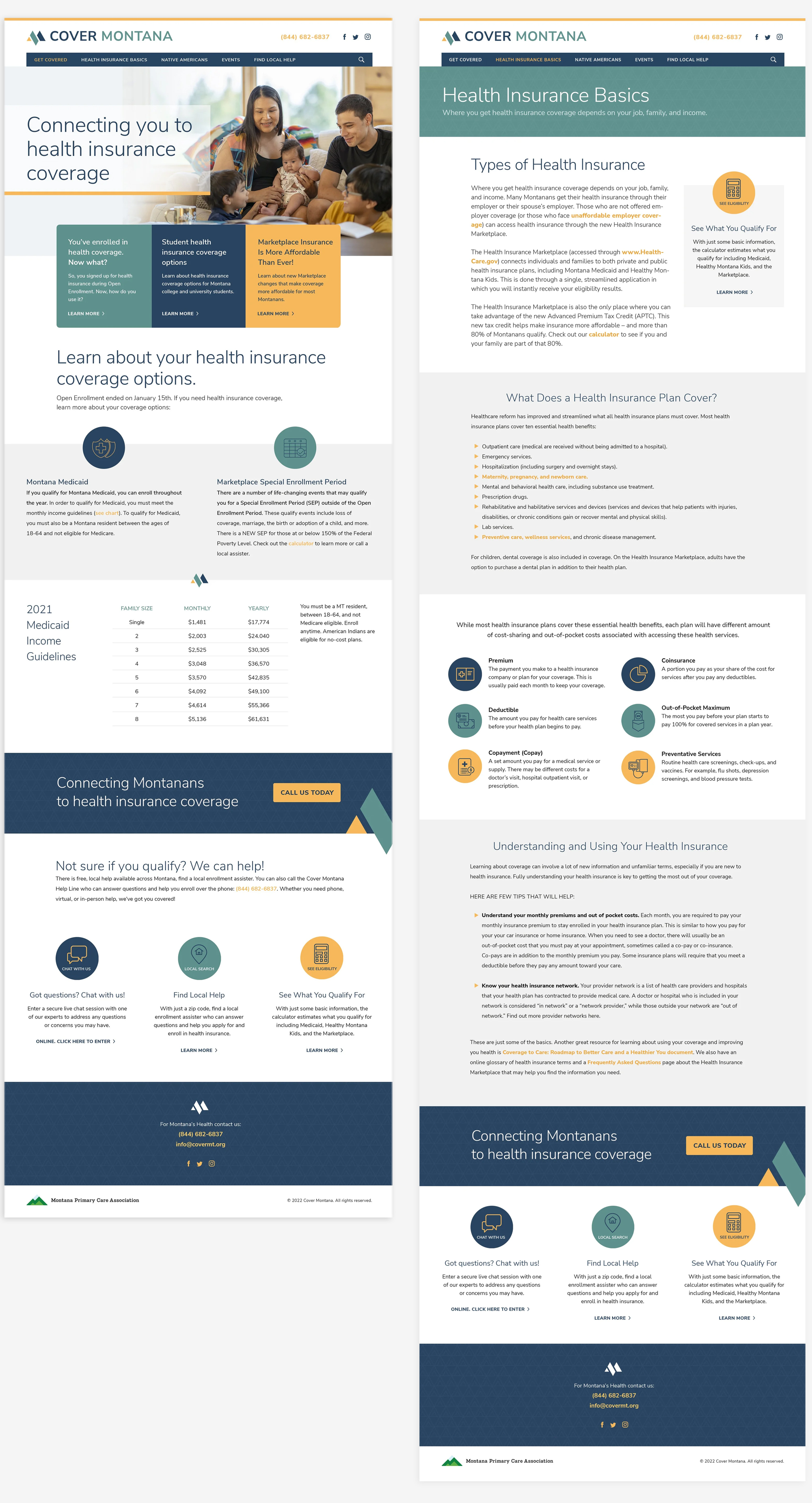 Cover Montana's site design