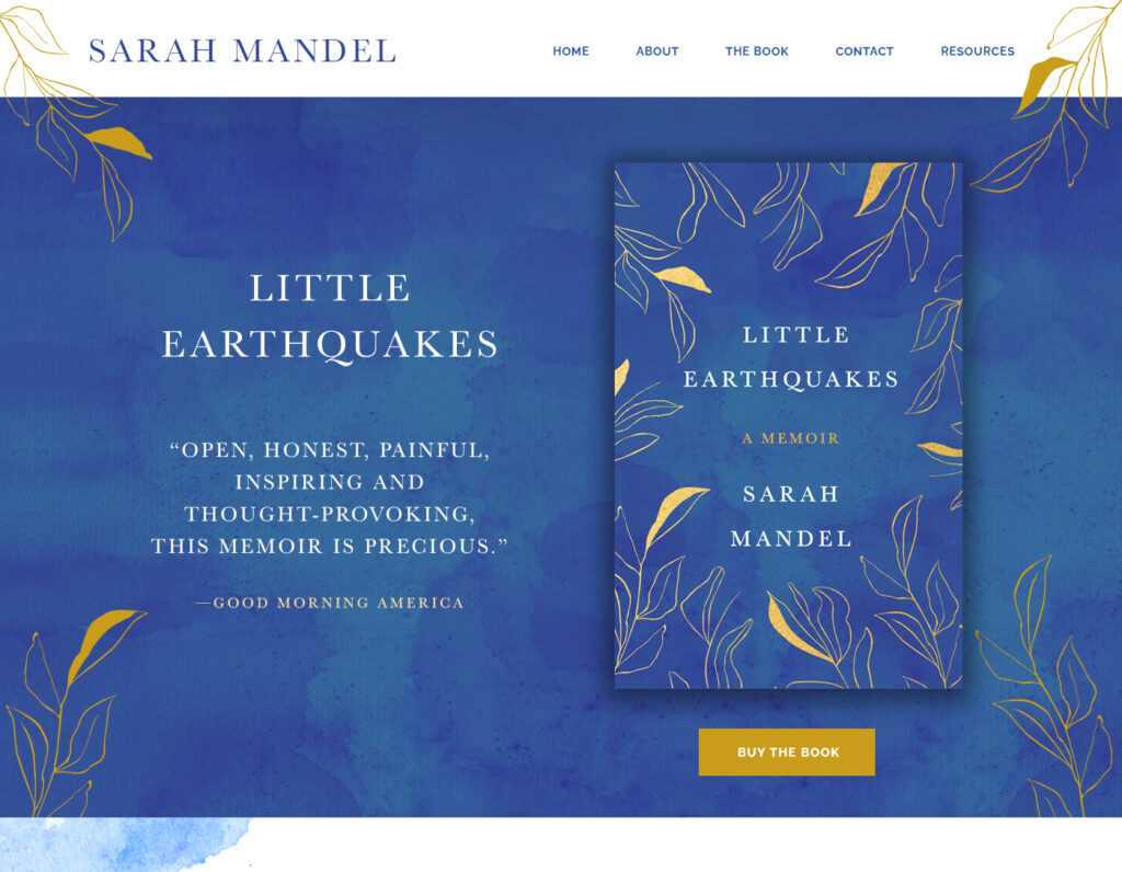 Screenshot of Sarah Mandel's website