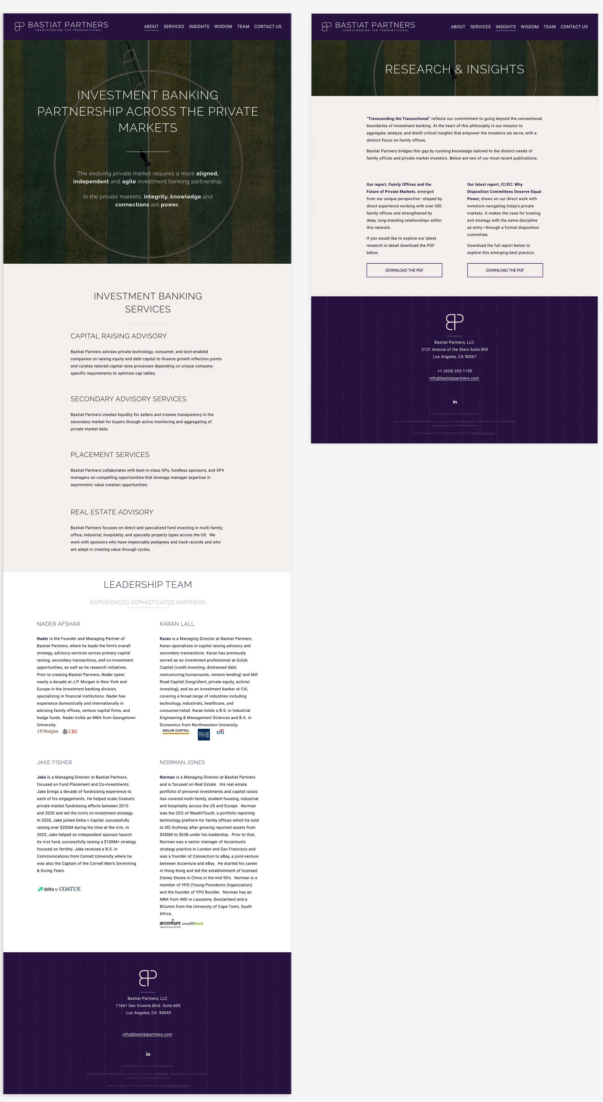 Bastiat Partners' site design