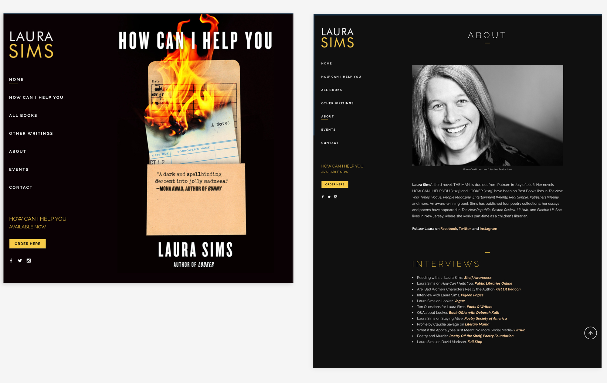 Laura Sim's site design
